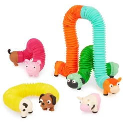 2 Lata +|Sensoryczne | Battat Akordeonowe rurki sensoryczne Li’l Barn Buddies - WIEJSKIE ZWIERZĘTA