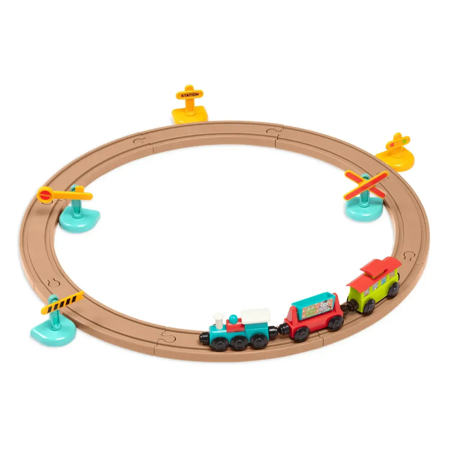 3 Lata +|4 Lata + | Battat All Aboard – kolejka z torami i znakami 29 el., magnetyczne wagony 2+