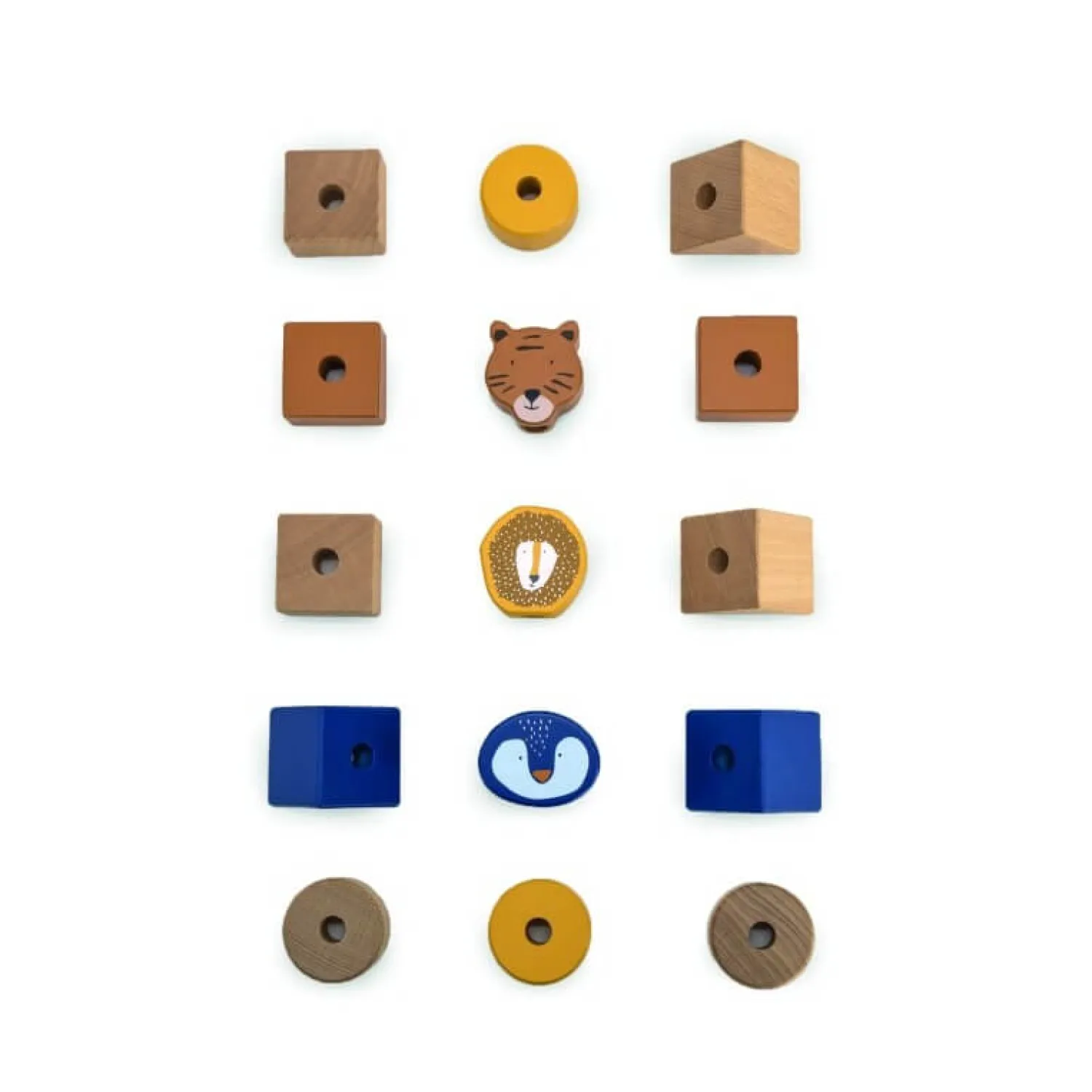 12M+|2 Lata + | Trixie Animals Drewniane klocki - nowa wersja
