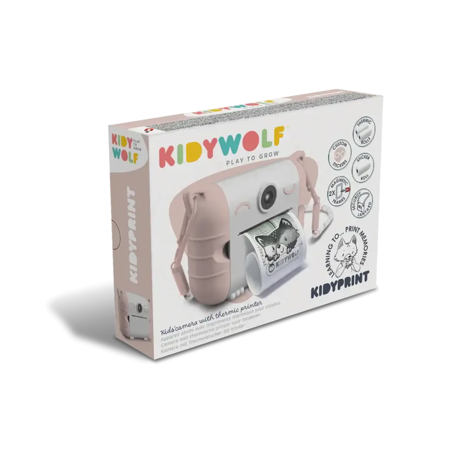 8 Lat+|7 Lat+ | Kidywolf Aparat fotograficzny z funkcją drukowania KIDYPRINT - różowy