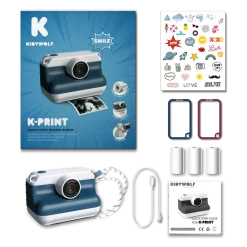 Idealne W Podróży|8 Lat+ | Kidywolf Aparat z drukarką dla dzieci K-PRINT - BLUE