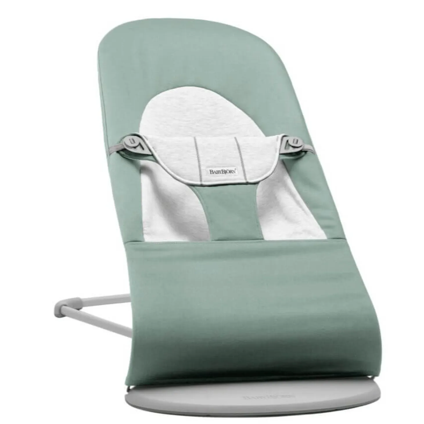 BABYBJORN - leżaczek BALANCE SOFT WOVEN JERSEY, light sage - grey