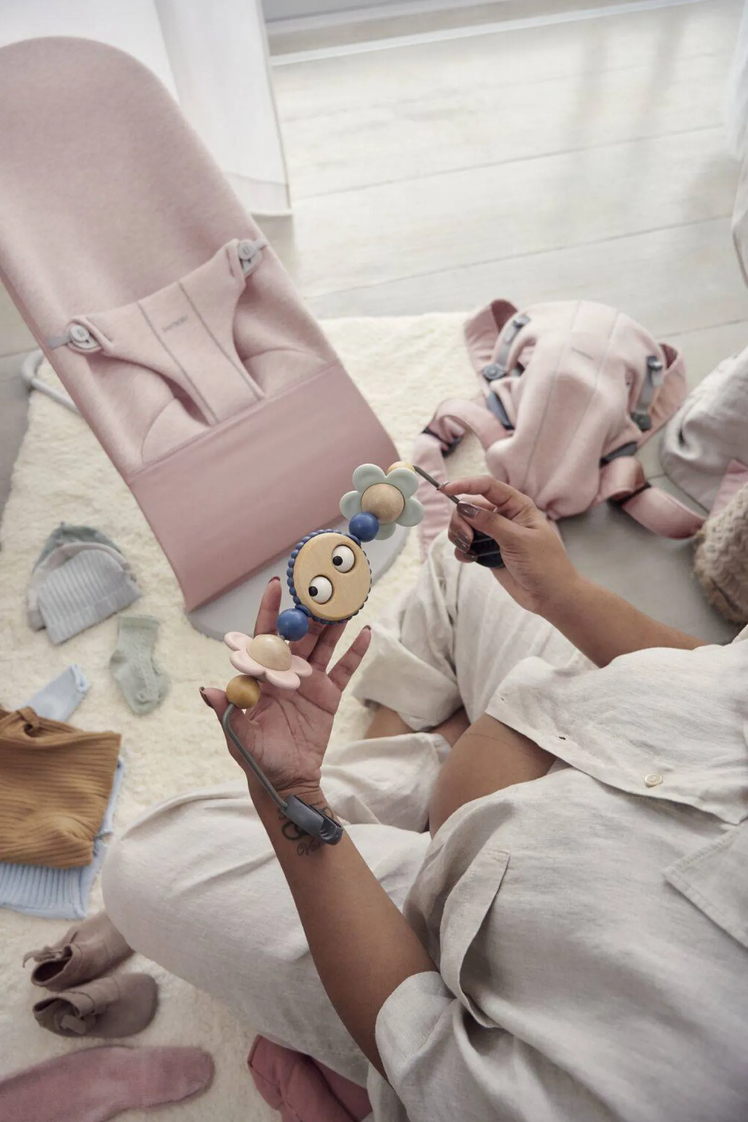 Bujaczki I Leżaczki|Foteliki I Pufy | BabyBjorn - leżaczek BLISS 3D Jersey - Light Pink