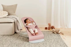 Bujaczki I Leżaczki|Foteliki I Pufy | BabyBjorn - leżaczek BLISS WOVEN, Petal Quilt, Dusty Pink