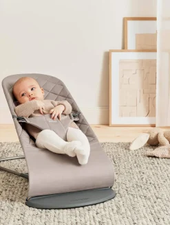 Bujaczki I Leżaczki|Foteliki I Pufy | BabyBjorn - leżaczek BLISS WOVEN, Classic Quilt, Sand Grey