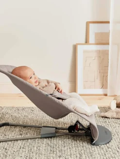Bujaczki I Leżaczki|Foteliki I Pufy | BabyBjorn - leżaczek BLISS WOVEN, Classic Quilt, Sand Grey