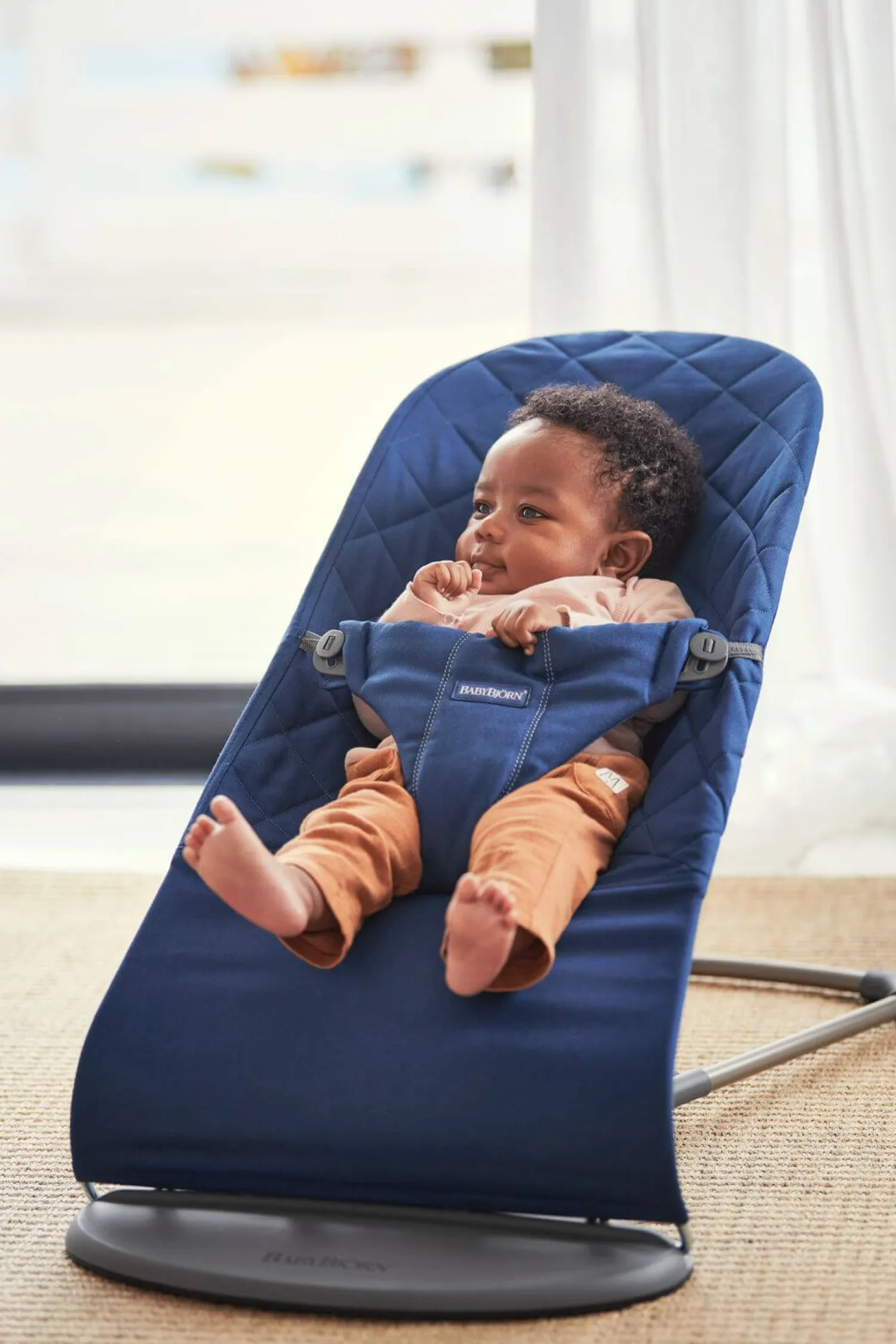 Bujaczki I Leżaczki|Foteliki I Pufy | BabyBjorn - leżaczek BLISS WOVEN, Granatowy