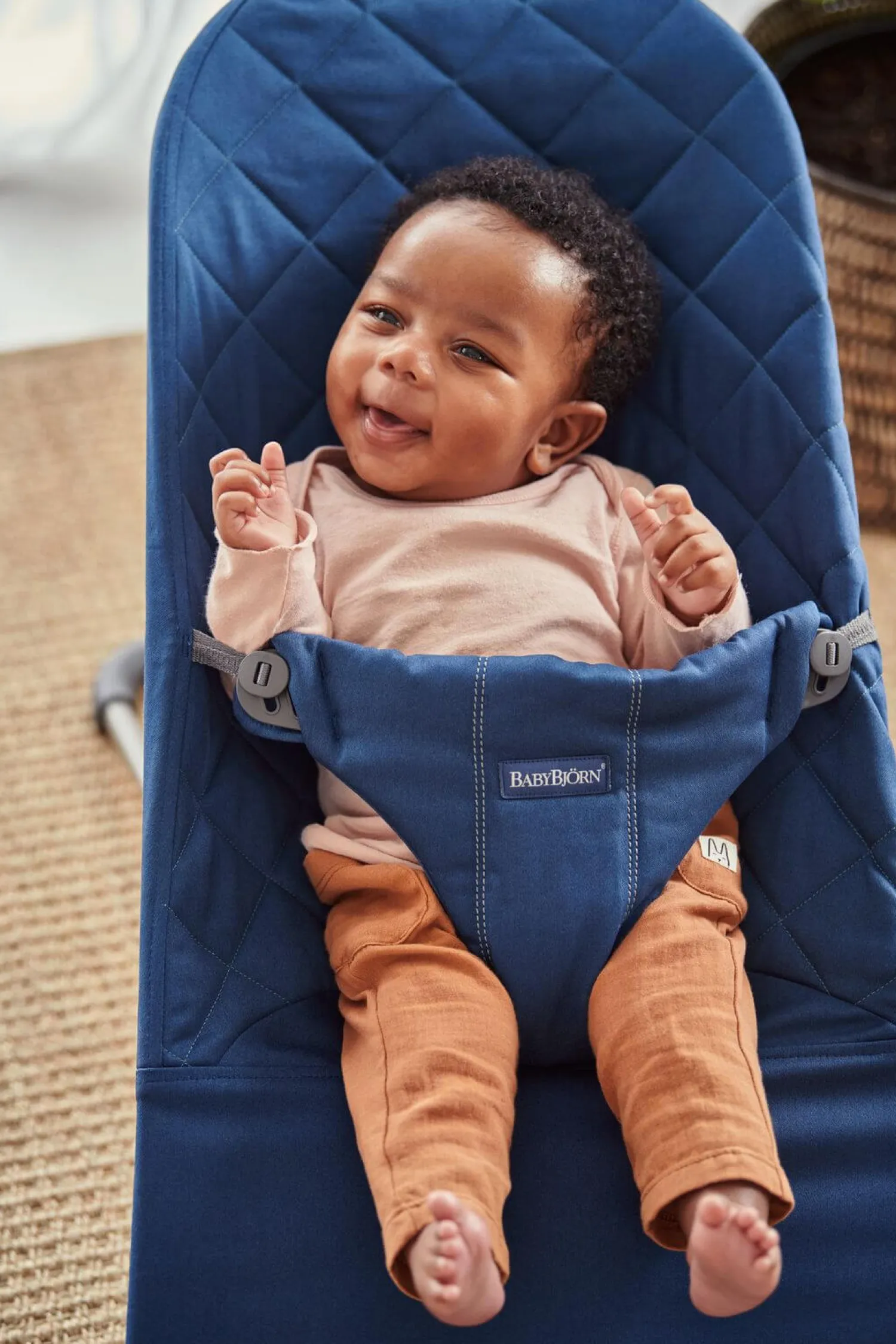 Bujaczki I Leżaczki|Foteliki I Pufy | BabyBjorn - leżaczek BLISS WOVEN, Granatowy