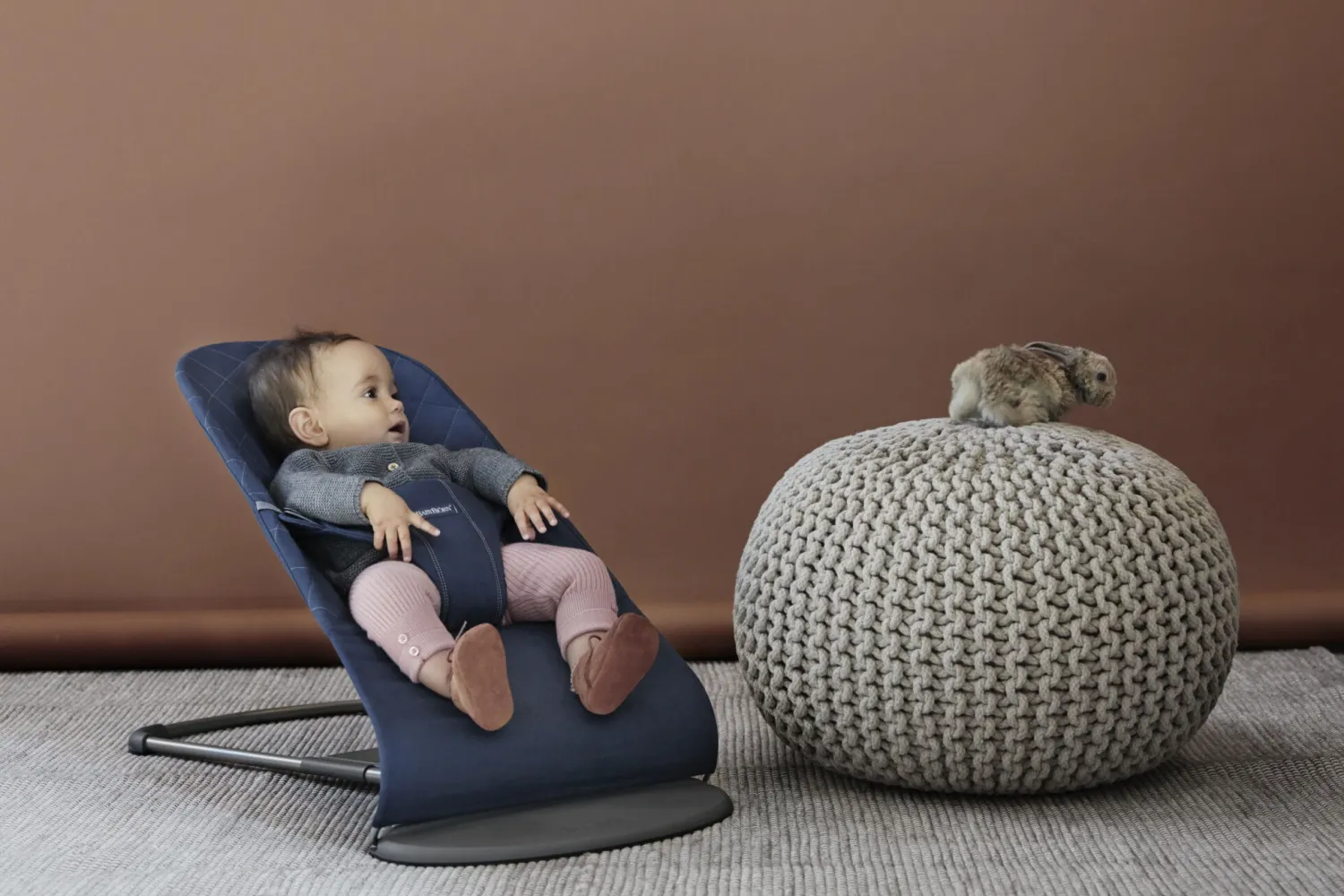 Bujaczki I Leżaczki|Foteliki I Pufy | BabyBjorn - leżaczek BLISS WOVEN, Granatowy