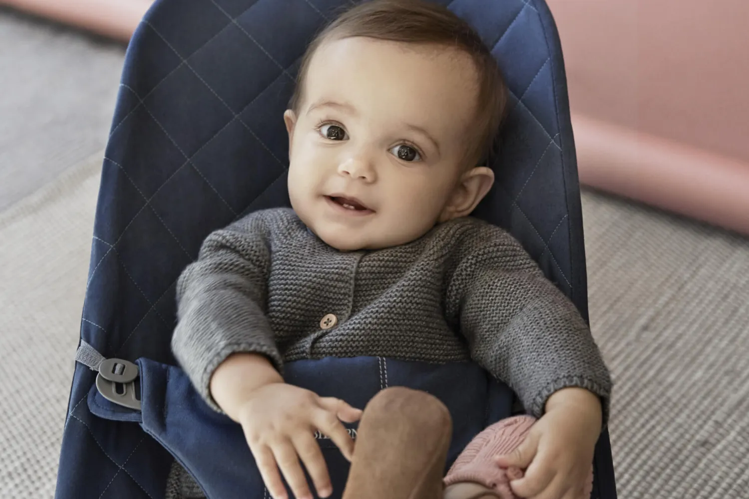 Bujaczki I Leżaczki|Foteliki I Pufy | BabyBjorn - leżaczek BLISS WOVEN, Granatowy