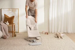 Bujaczki I Leżaczki|Foteliki I Pufy | BabyBjorn - leżaczek BLISS WOVEN, Jasny Beż melanż