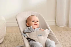 Bujaczki I Leżaczki|Foteliki I Pufy | BabyBjorn - leżaczek BLISS WOVEN, Jasny Beż melanż