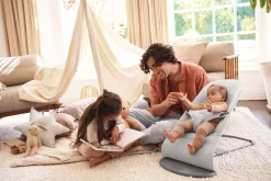 Bujaczki I Leżaczki|Foteliki I Pufy | BabyBjorn - leżaczek BLISS WOVEN, Jasny szary melanż
