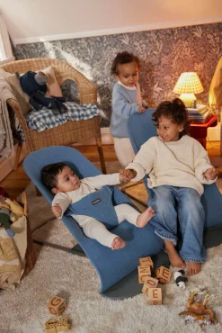 BABYBJORN - leżaczek BLISS WOVEN, Niebieski melanż