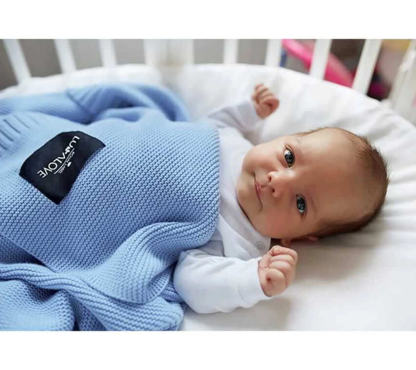 Bambusowy koc 80x100 BABY BLUE