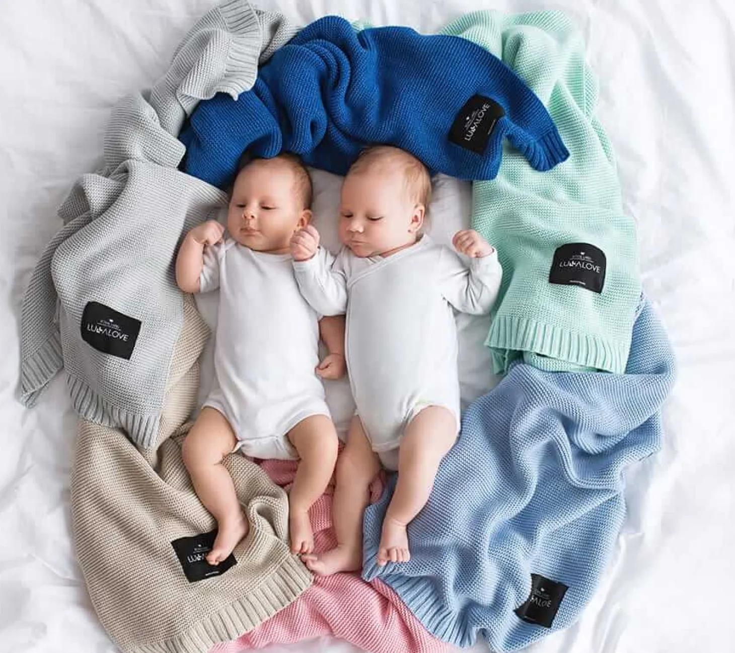 Bambusowy koc 80x100 BABY BLUE