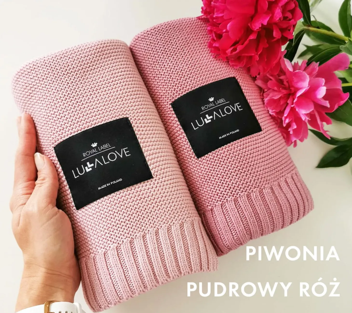 Bambusowy koc 80x100 pudrowy róż