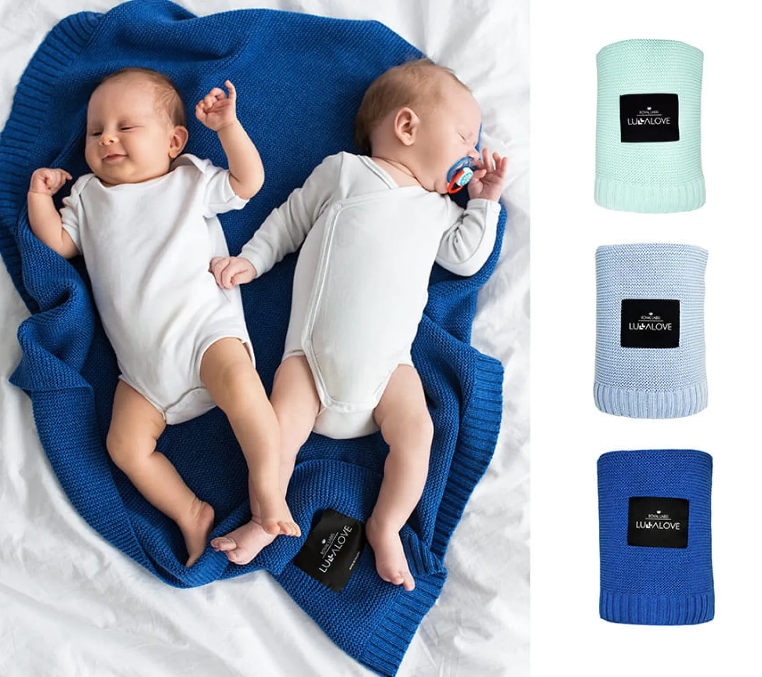 Kocyki|Kocyki | Lullalove Bambusowy koc 80x100 Royal navy blue