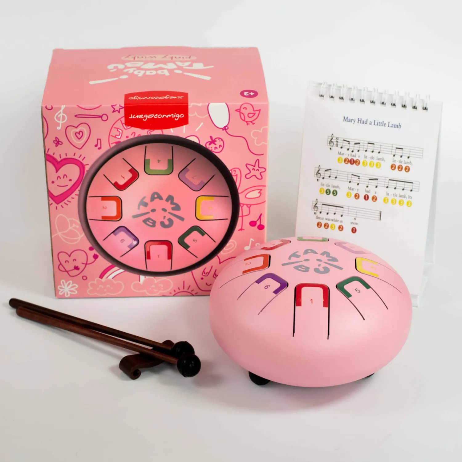 6 Lat+|3 Lata + | Juegaconmigo Bębenek językowy Baby Tambu śr. 15cm - Pinky Winky