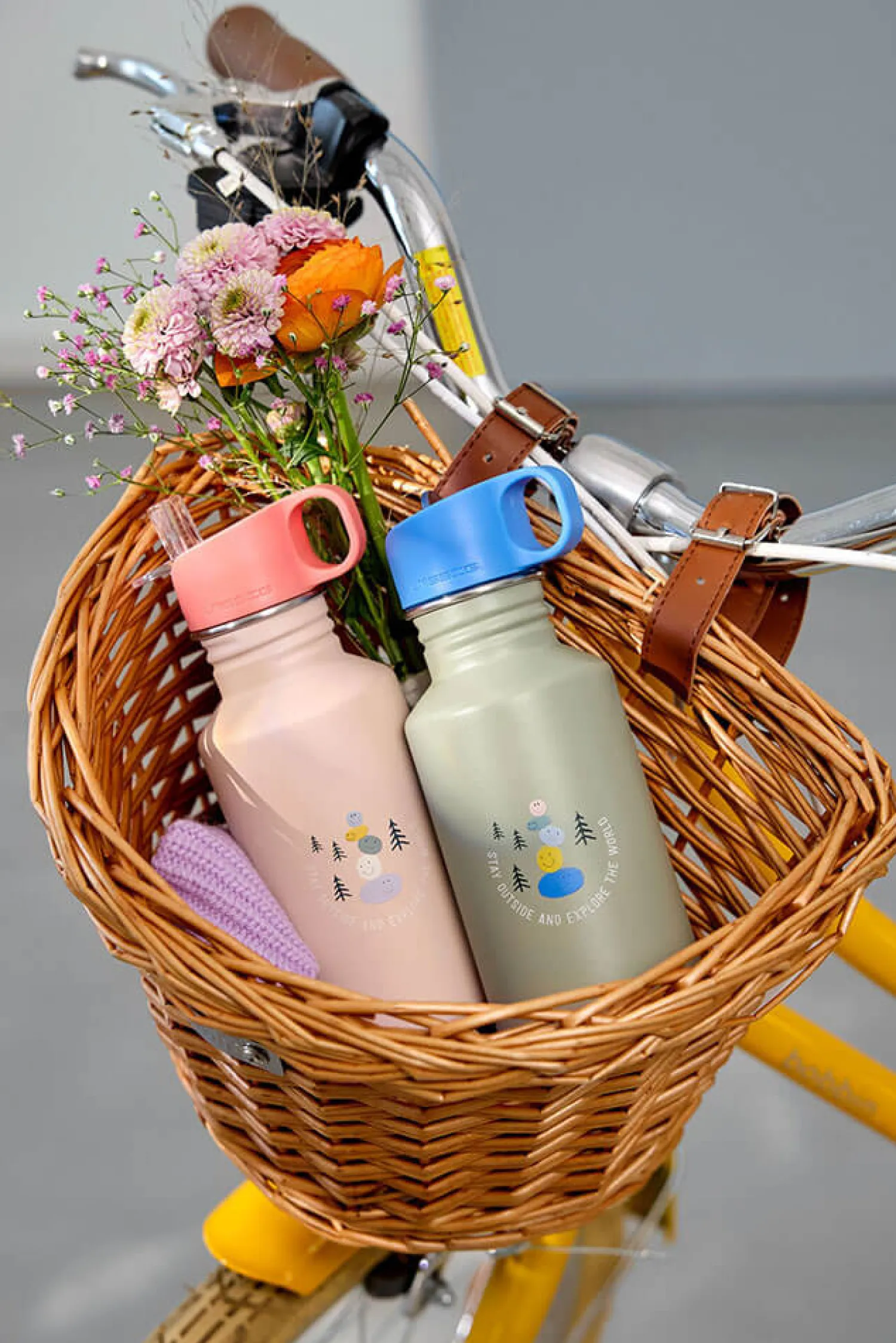 Bidony I Butelki|Bidony I Butelki | Lassig Bidon ze stali nierdzewnej z ustnikiem i uchwytem 500 ml Sunny Explorer rose & pink