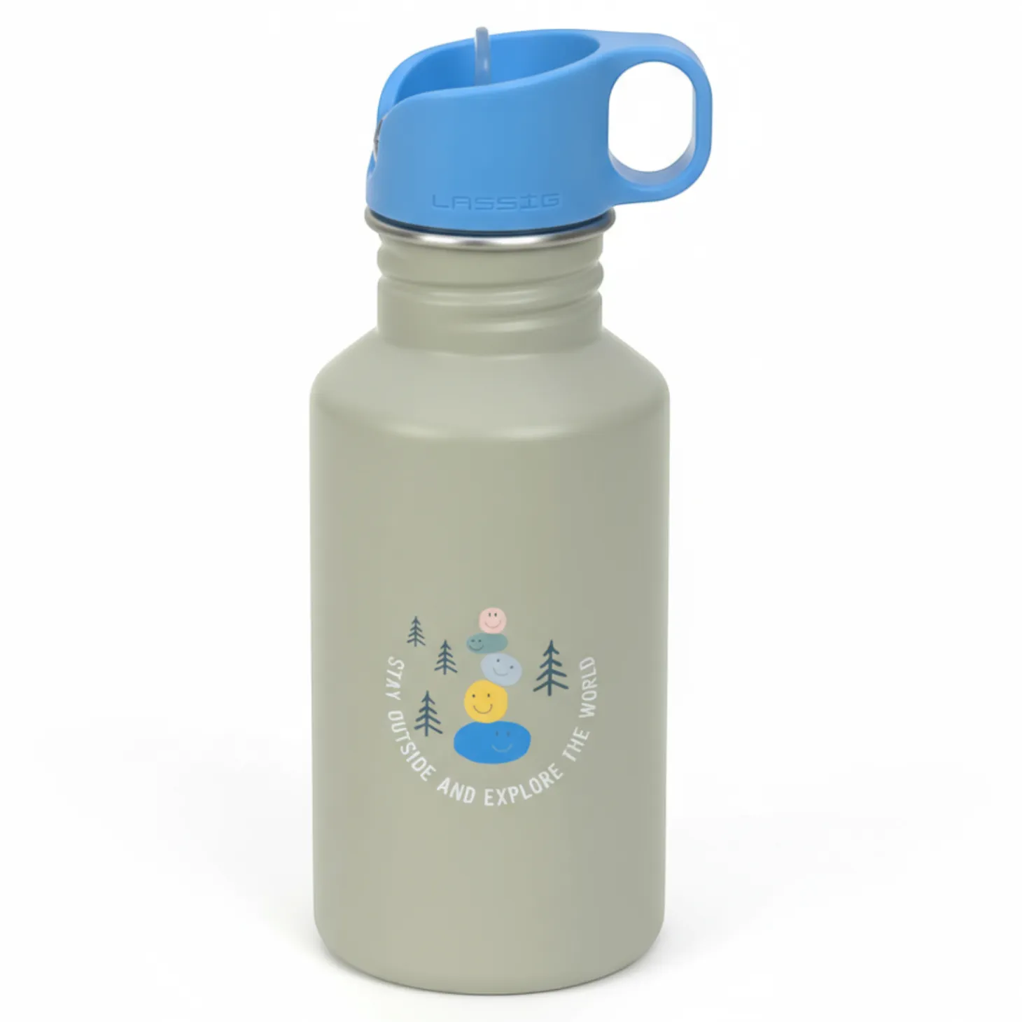 Bidon ze stali nierdzewnej z ustnikiem i uchwytem 500 ml Sunny Explorer green & blue