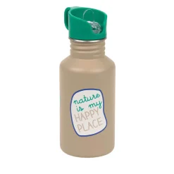 Bidony I Butelki|Bidony I Butelki | Lassig Bidon ze stali nierdzewnej z ustnikiem i uchwytem, 500 ml Happy Trails Frog
