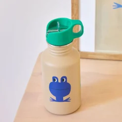 Bidony I Butelki|Bidony I Butelki | Lassig Bidon ze stali nierdzewnej z ustnikiem i uchwytem, 500 ml Happy Trails Frog