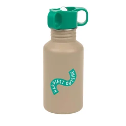 Bidony I Butelki|Bidony I Butelki | Lassig Bidon ze stali nierdzewnej z ustnikiem i uchwytem, 500 ml Happy Trails Frog