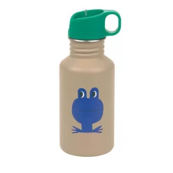 Bidony I Butelki|Bidony I Butelki | Lassig Bidon ze stali nierdzewnej z ustnikiem i uchwytem, 500 ml Happy Trails Frog