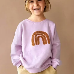 Bluza z bawełny organicznej GOTS Little Gang Rainbow lilac