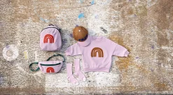 Bluza z bawełny organicznej GOTS Little Gang Rainbow lilac