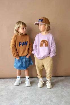 Bluza z bawełny organicznej GOTS Little Gang Rainbow lilac