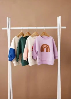 Bluza z bawełny organicznej GOTS Little Gang Rainbow lilac