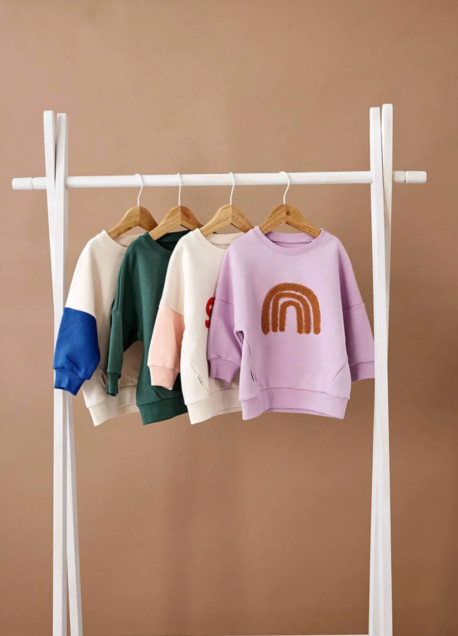 Bluza z bawełny organicznej GOTS Little Gang Rainbow lilac
