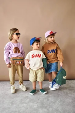 Ubranka Dziecięce | Lassig Bluza z bawełny organicznej GOTS Little Gang Sun milky