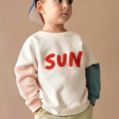 Ubranka Dziecięce | Lassig Bluza z bawełny organicznej GOTS Little Gang Sun milky