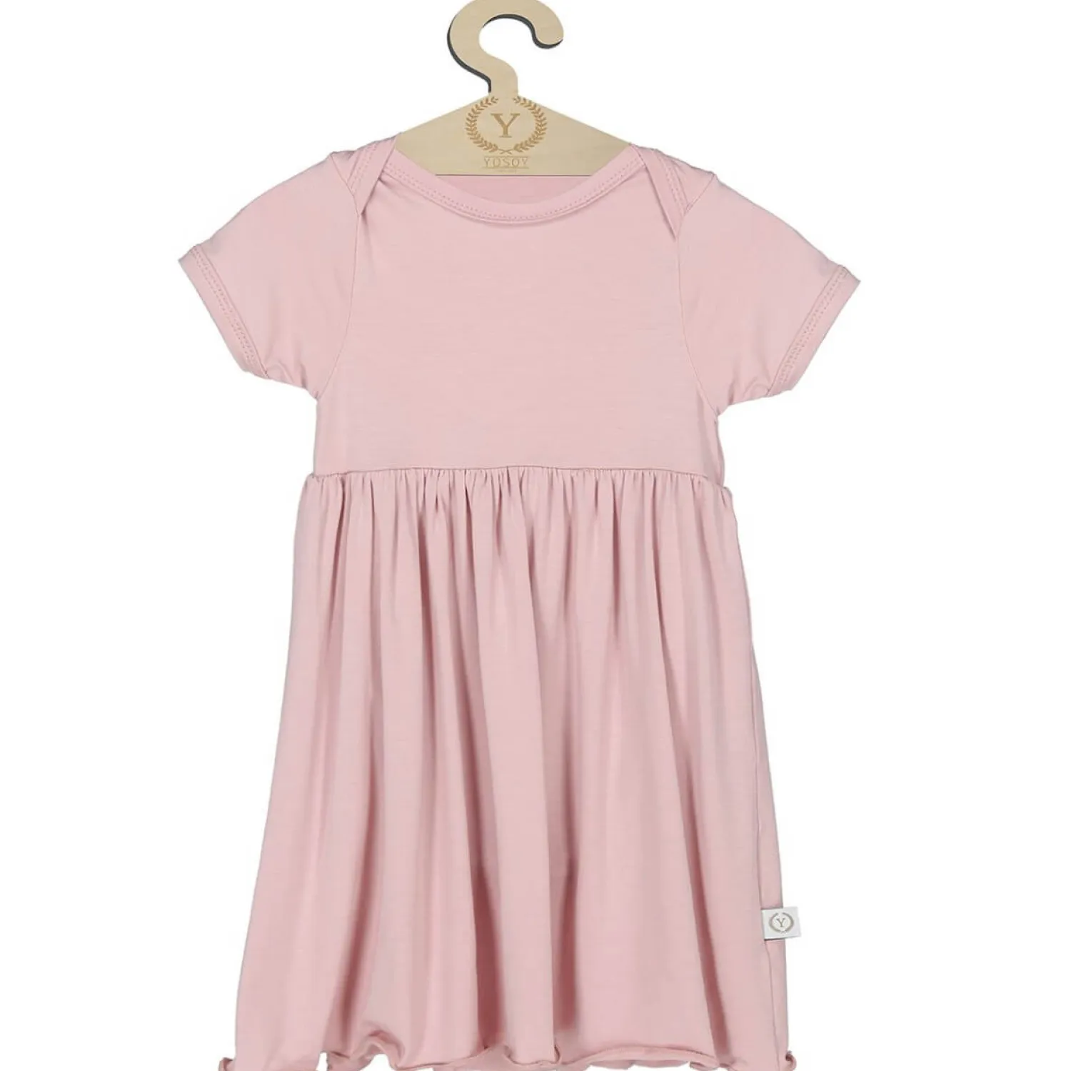 Sukienki|Ubranka Dziecięce | YOSOY Body sukienka 2w1 100% cv bambus - DUSTY PINK roz.