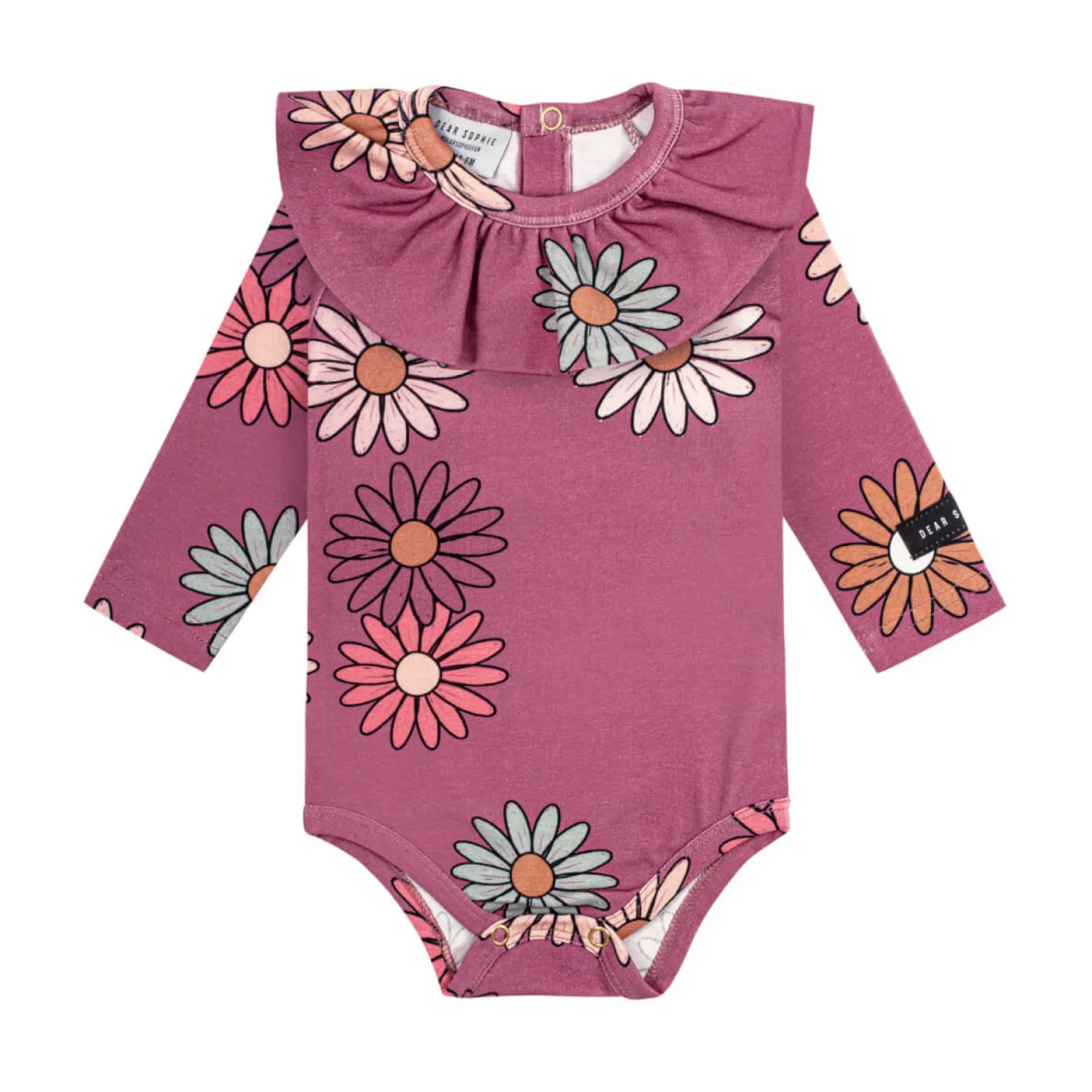 Ubranka Dziecięce | Dear Sophie Body z falbanką - Flowers Heather