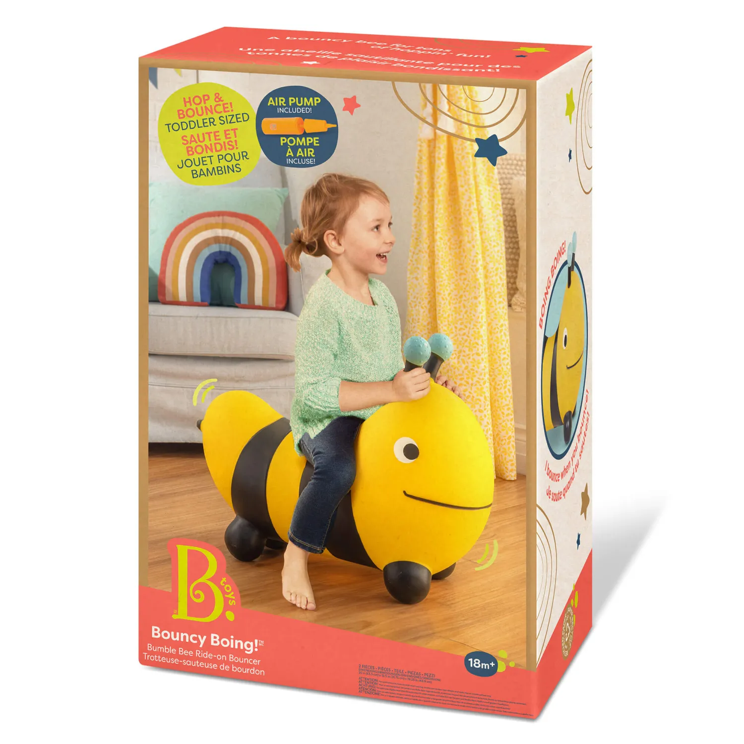 2 Lata +|4 Lata + | B.Toys Bouncy Boing! Skoczek pszczółka