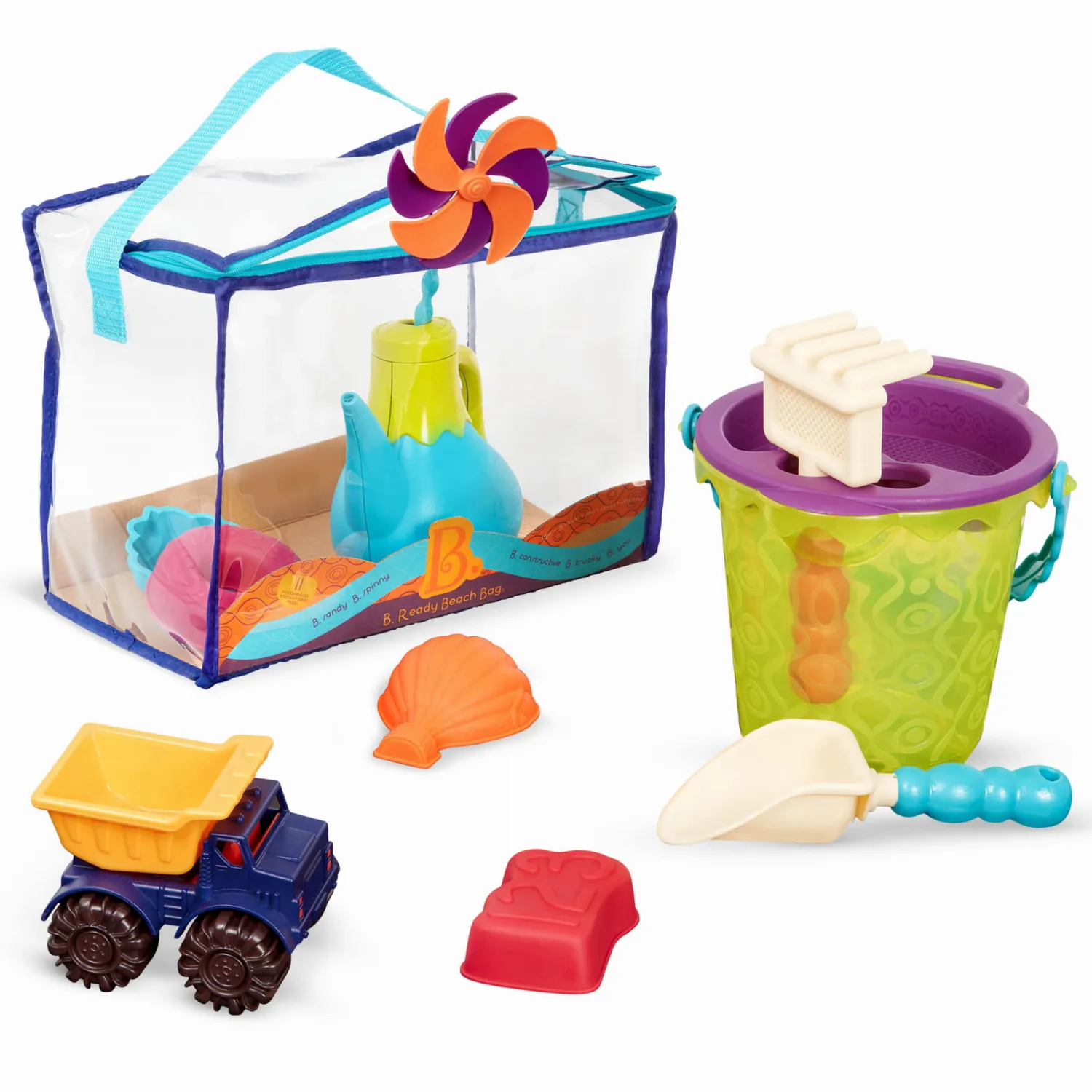 Do Piaskownicy|2 Lata + | B.Toys B. Ready Beach Bag – torba z akcesoriami do piasku - niebieska