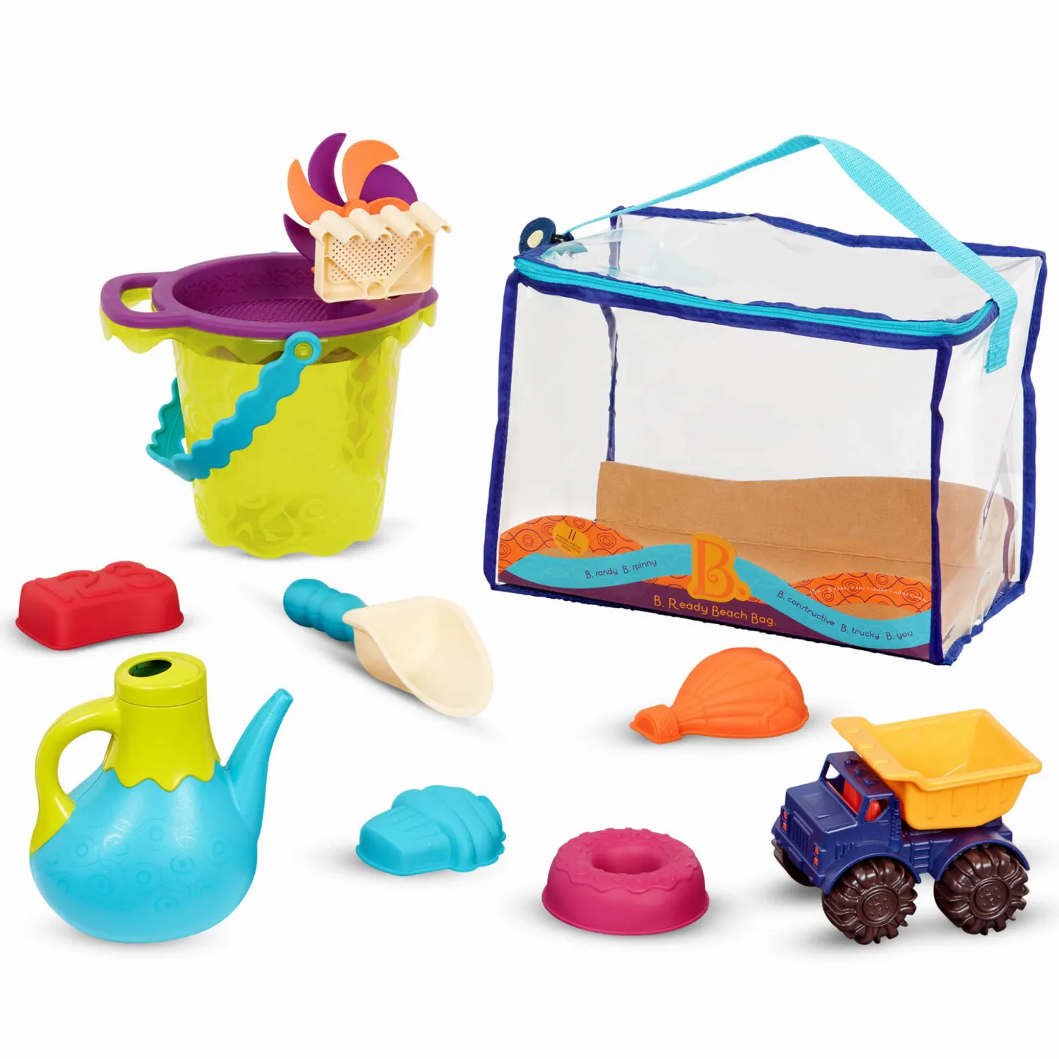 Do Piaskownicy|2 Lata + | B.Toys B. Ready Beach Bag – torba z akcesoriami do piasku - niebieska