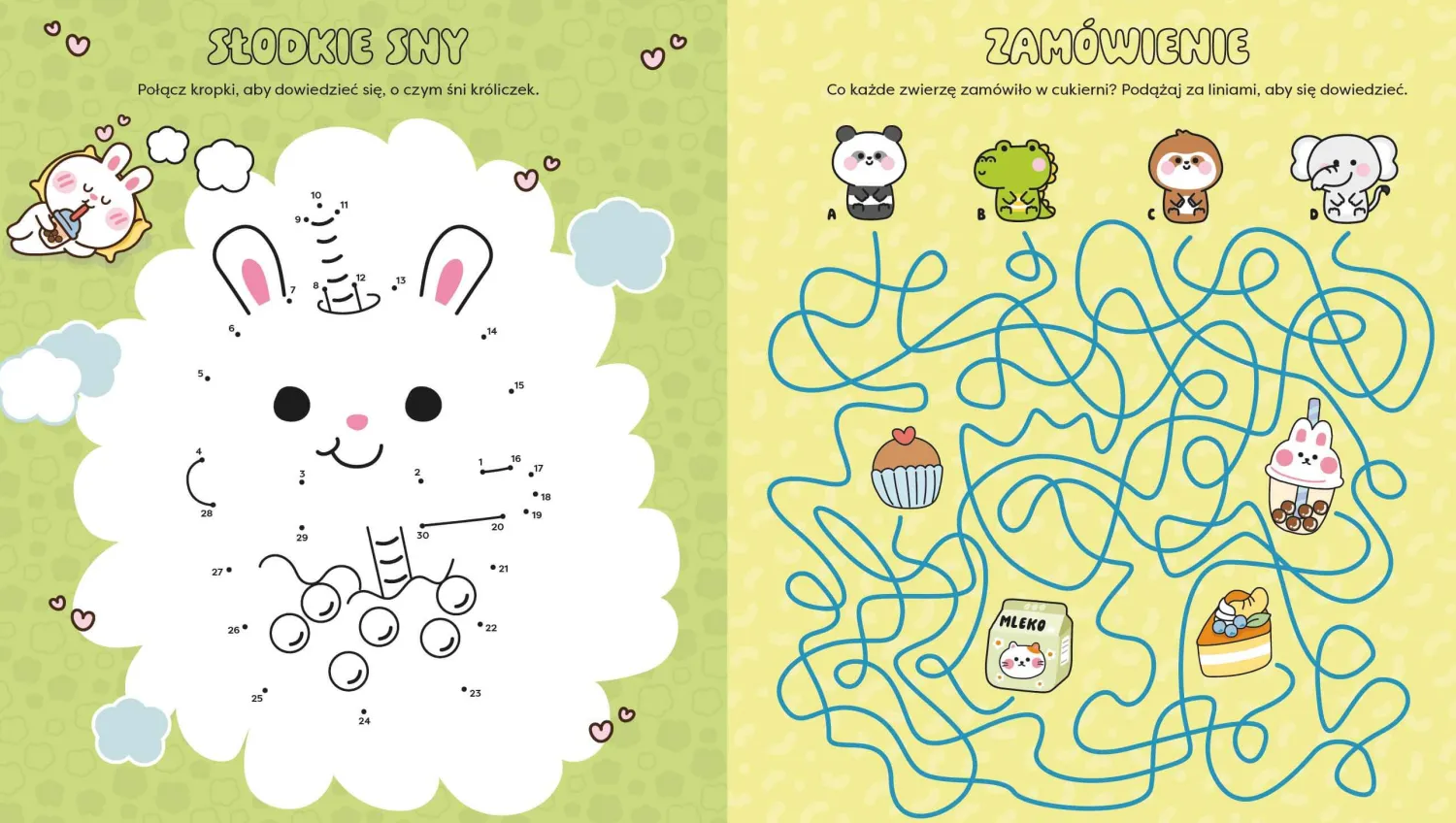 5-8 Lat|Kolorowanki | Wydawnictwo Zielona Sowa Bubble tea. Słodka kraina. Księga łamigłówek
