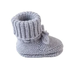 Buciki niechodki z wełny merino 100% - szare Drizzle