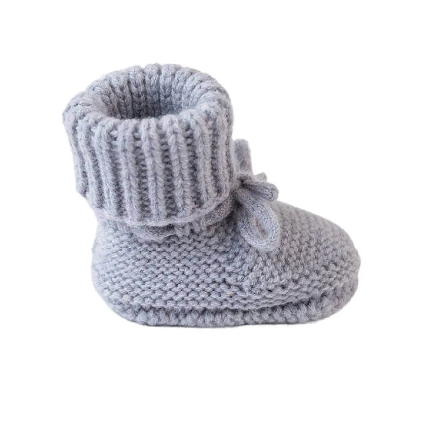 Buciki niechodki z wełny merino 100% - szare Drizzle