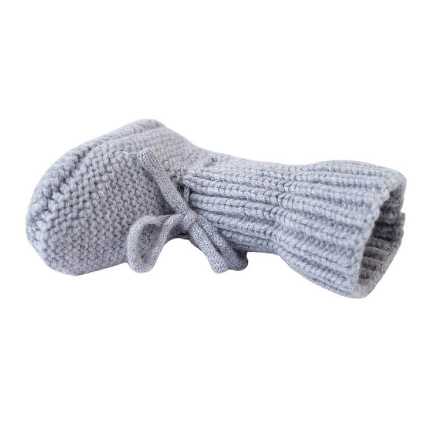 Buciki niechodki z wełny merino 100% - szare Drizzle