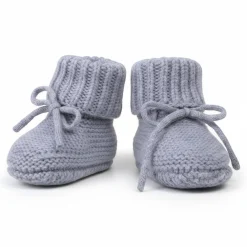 Buciki niechodki z wełny merino 100% - szare Drizzle