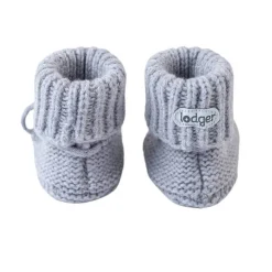 Buciki niechodki z wełny merino 100% - szare Drizzle