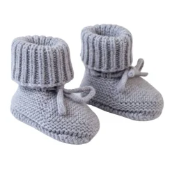 Buciki niechodki z wełny merino 100% - szare Drizzle