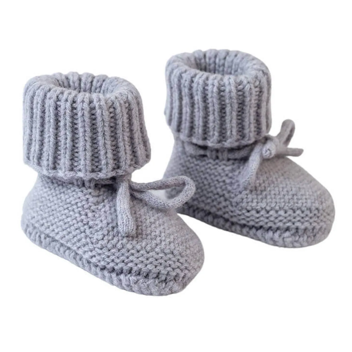 Buciki niechodki z wełny merino 100% - szare Drizzle