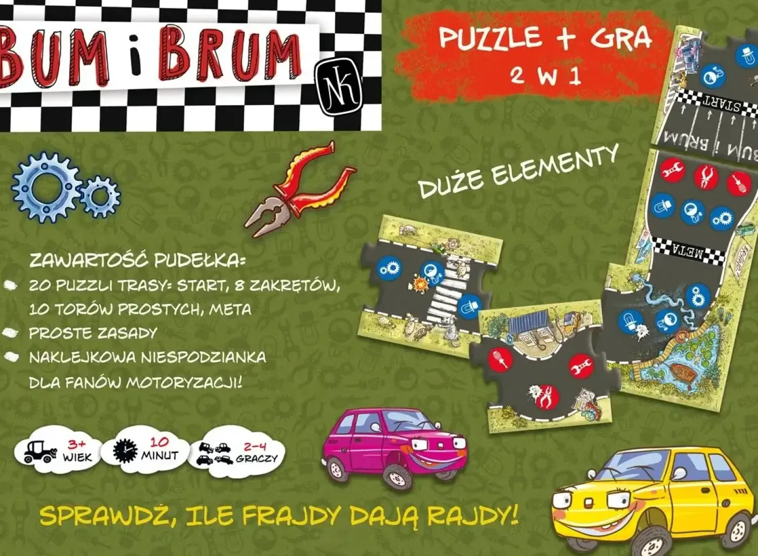 Gry Planszowe|Puzzle | Wydawnictwo Nasza Księgarnia BUM i BRUM. Rajd Malucha